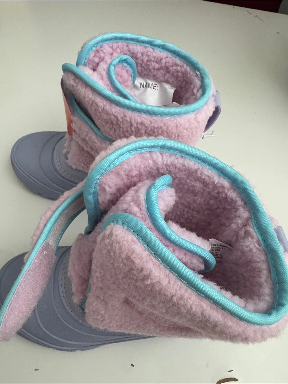 Ozark Trail Pink and Light Blue Kids Winter Boots
